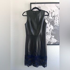 Jason Wu ‘Resort 2012’ Black Leather Lace Sleeveless Knee Length Dress size 6